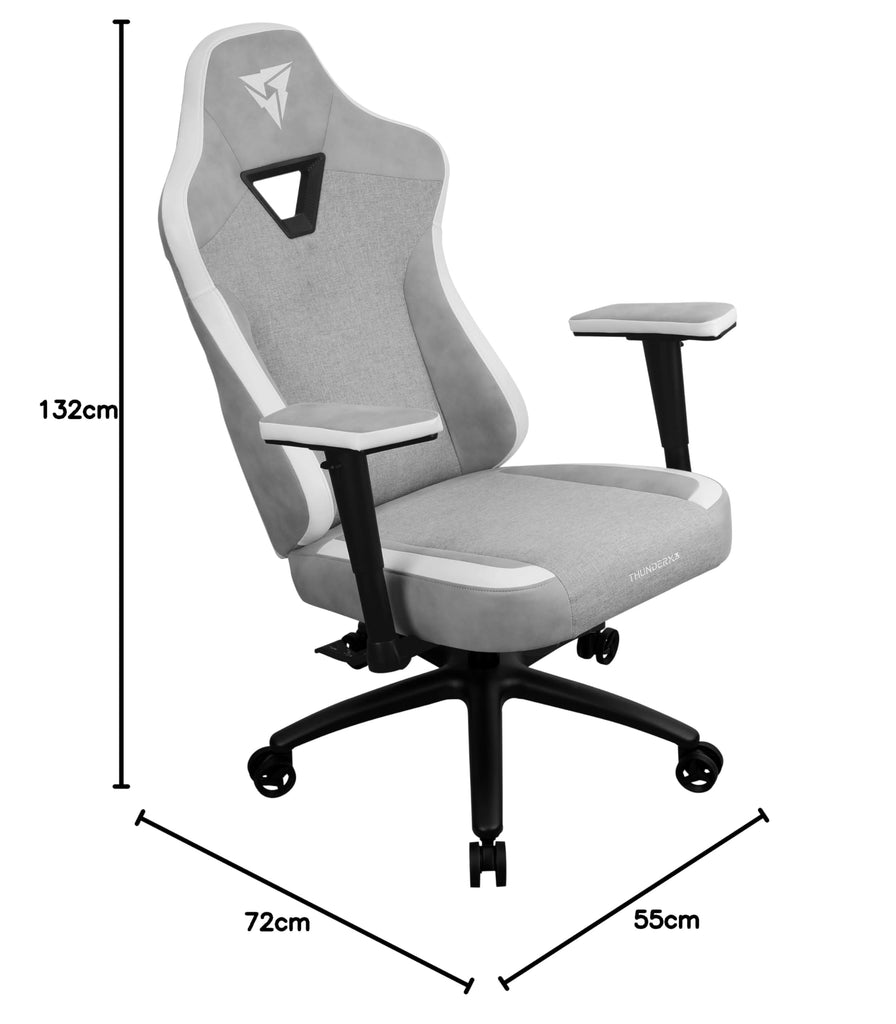 Fabric Gaming Chair, Memory Foam, Loft Light Grey