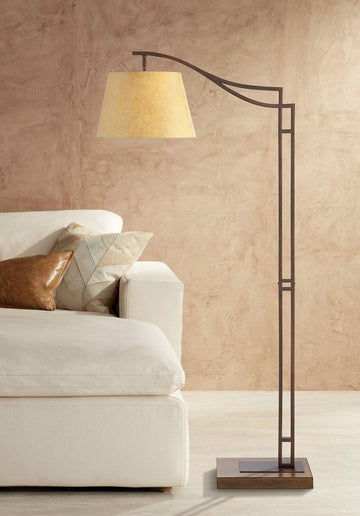 Inspired Arco Style Rossy 60" Tall Bronze Downbridge Arc Floor Lamp Living Room