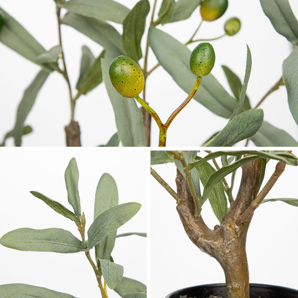 Small Faux Olive Tree with Black Pot for Tabletop