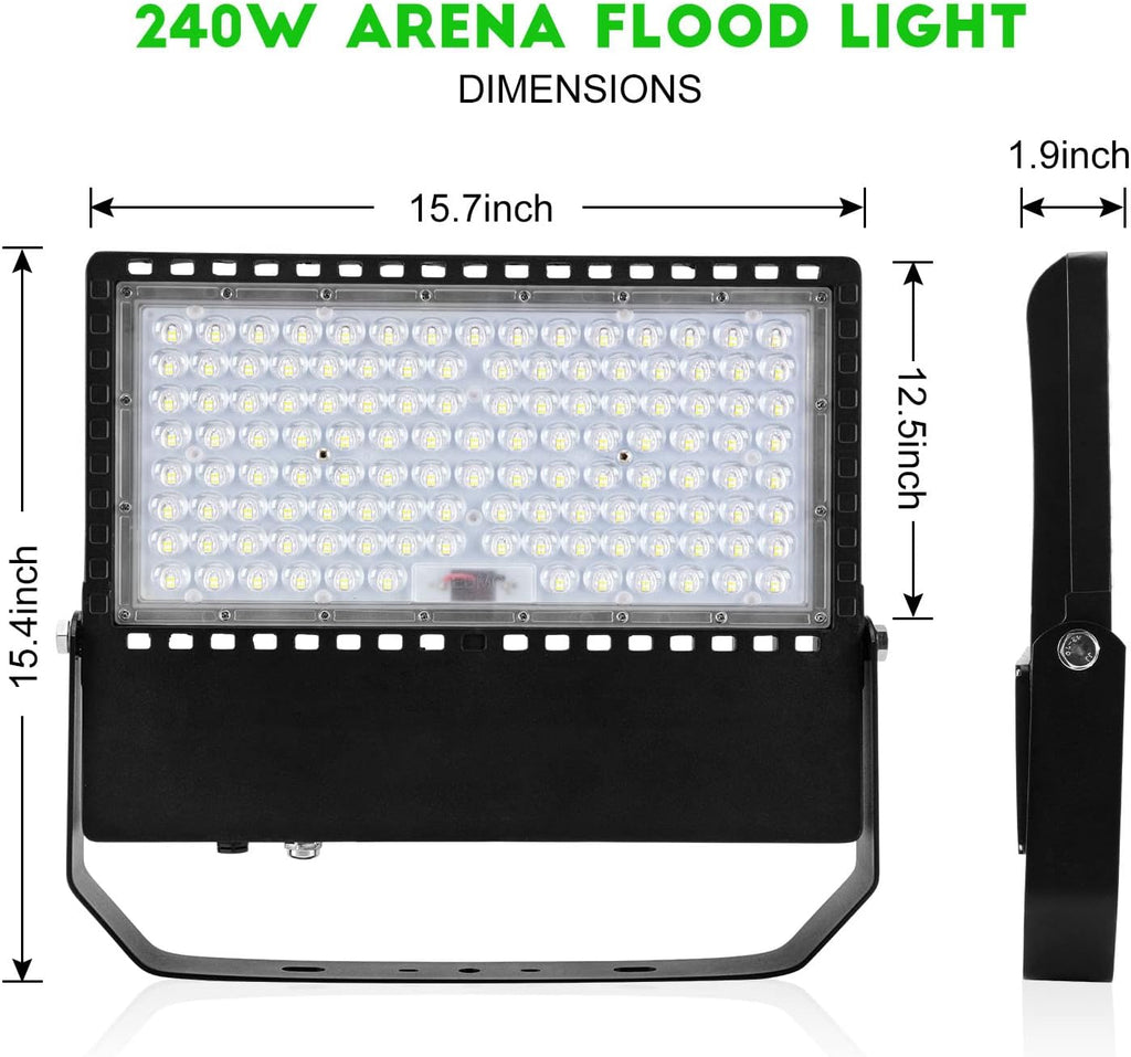 36000Lm 240W Led Stadium Outdoor Flood Light Area Lighting for Sport | Super Bright Arena Lights,Commercial Area