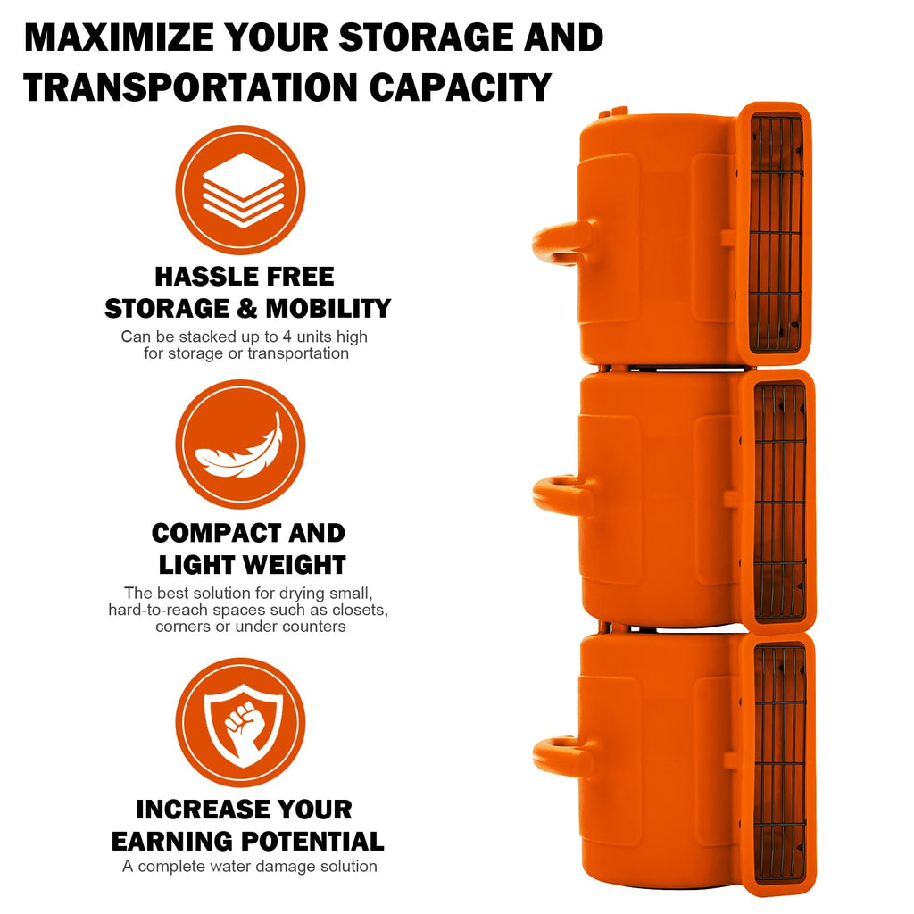 1/4hp 1000CFM 2 Speed Air Mover Carpet Dryer Floor Fan Cooling Fan (Orange)
