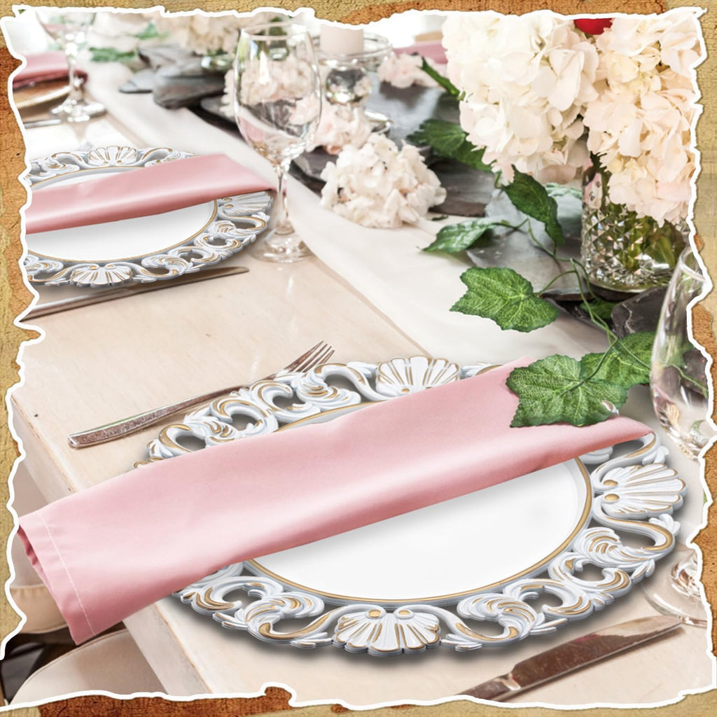 13 Inch Charger Plates Set of 12 - Elegant Reusable Dinner Charger Plates for Weddings, Parties, & Holiday Table