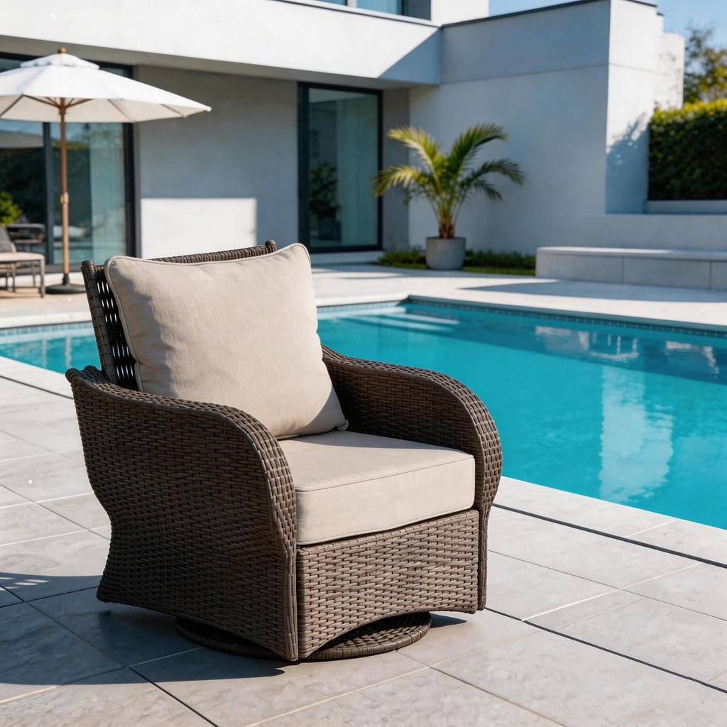 Outdoor Deep Seat Cushion Set of 2,24" x 27.5"x4.5" Patio Cushions Resilient Foam Filling, Water-Resistant