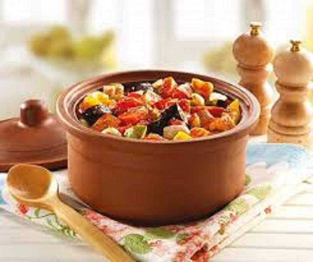 Clay Yogurt Pot, Inner Glazed Terracotta Cookware, Earthen Casserole Bowls for Oven Cooking, Terra Cotta Deep Pan for