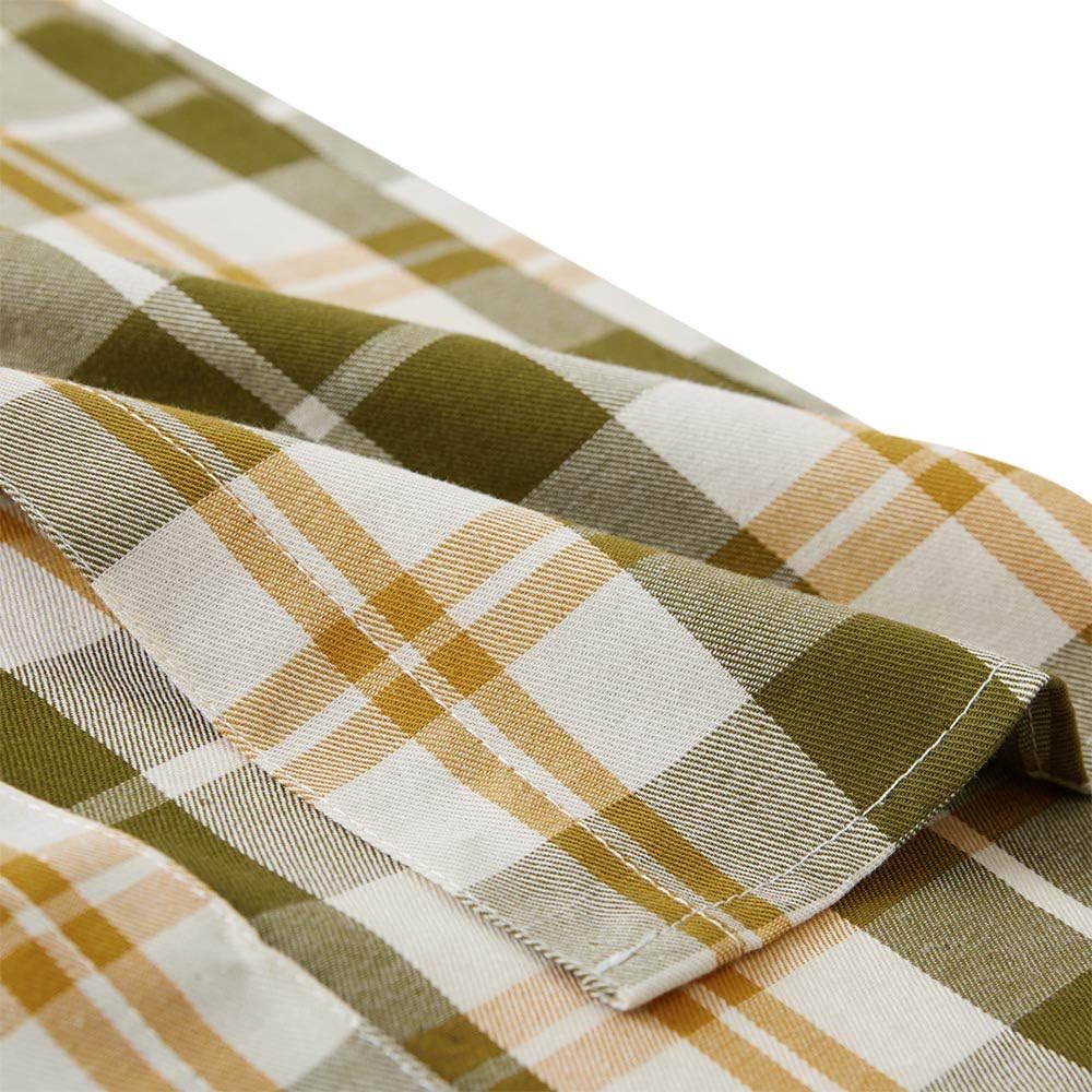 Boys Plaid Short Sleeve Shirt Casual Button Down Checked with Chest Pocket