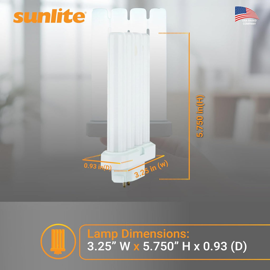 Quad Tube Plug-in Compact Fluorescent Lamp, FML 4-Pin, 27 Watts, 1500 Lumens, 6500K Daylight, 4-Pin