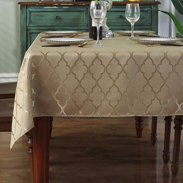 Jacquard Tablecloth Rectangle 52" x 70", Polyester, Gold