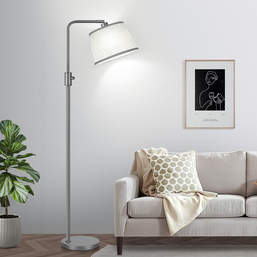 Dimmable Floor Lamp, 1000 Lumens LED Edison Bulb Included, Arc Floor Lamps Modern Standing Lamp with Linen