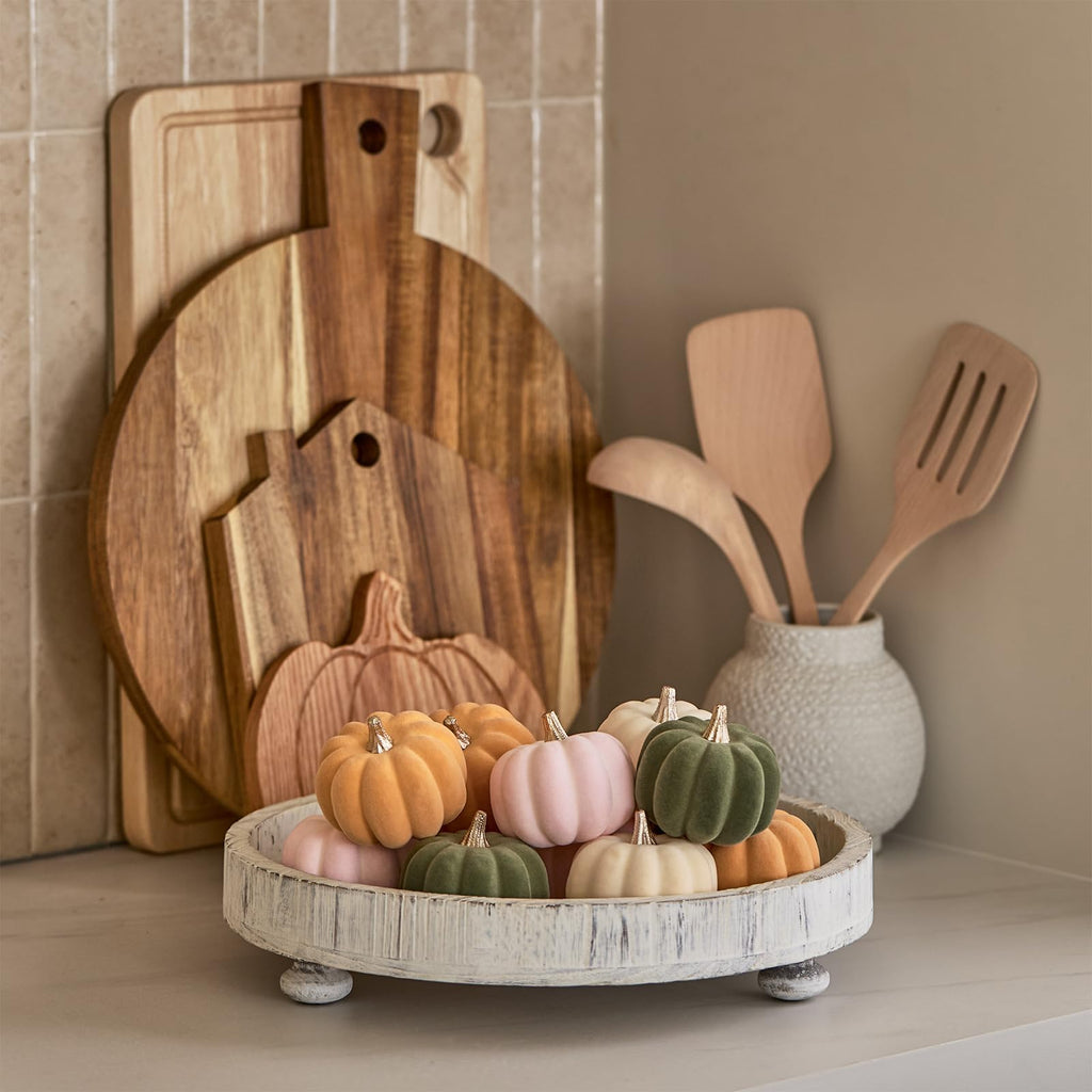 Mini Fall Pumpkin Decor, Fake Decorations, 12PCS