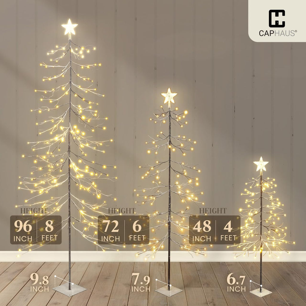 4 Ft Sparse Christmas Tree with Lights, 48 Inch Prelit Twinkling Bare Branch Twig Tree, 112 Warm White Micro Dot LED