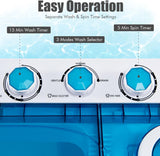Portable Washing Machine, Twin Tub 26lbs Capacity Laundry Washer, 18lbs Washer and 8lbs Spinner Combo with Timer Knobs