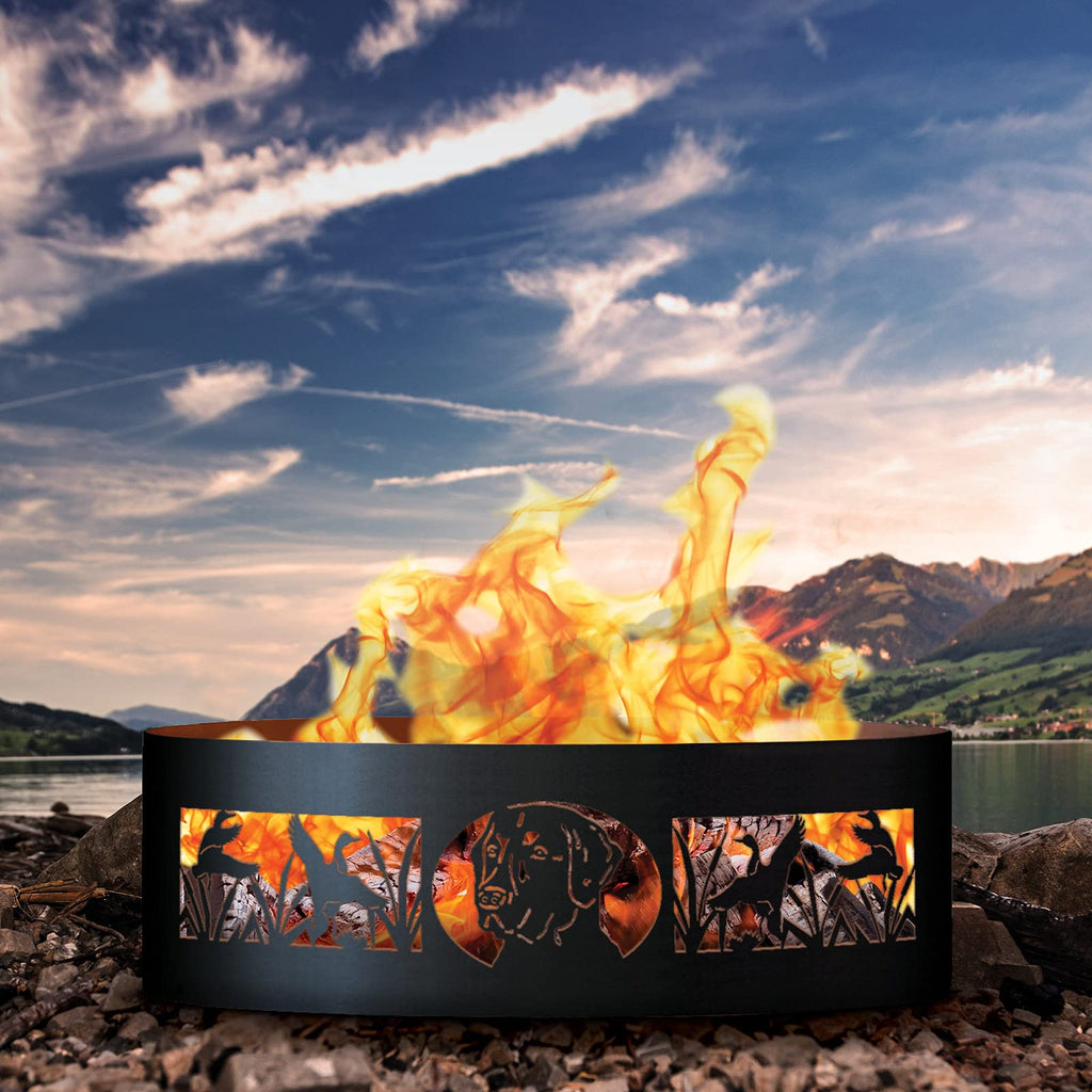 Mans Best Friend Unpainted 12 in. Tall 30 in. Diameter Outdoor Fire Ring - 30 x 30 x 12 in. - Rustic Black