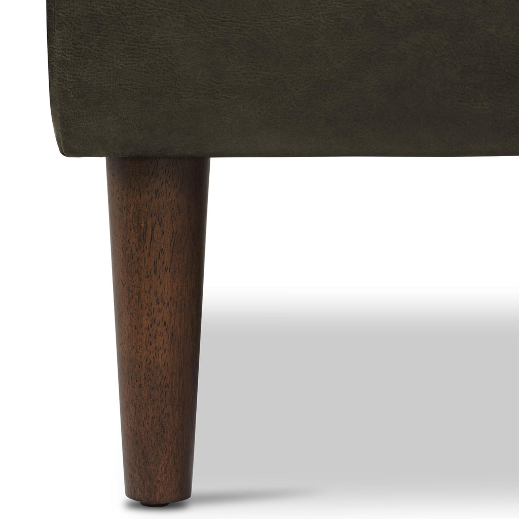 Napa Ottoman - Full-Grain Leather Upholstered Ottoman with Feather-Down Topper - Couch - Vintage Italian Leather in