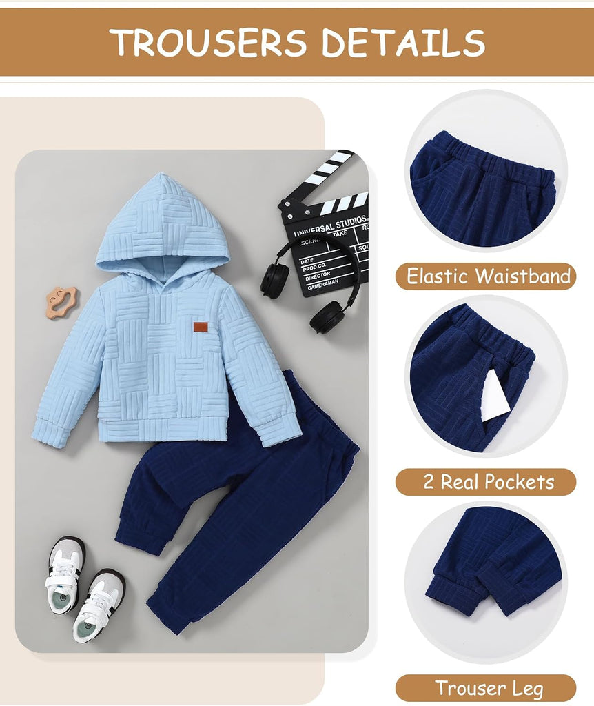 Toddler Boy Hoodie Clothe Long Sleeve Sweatshirt + Pants Set 2Pcs