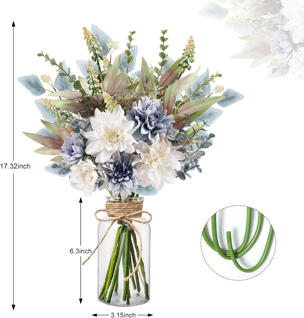 Fake Flowers in Vase Artificial Flowers Coffee Table Decor, Faux Flowers in Vase, Flower Arrangements Artificial