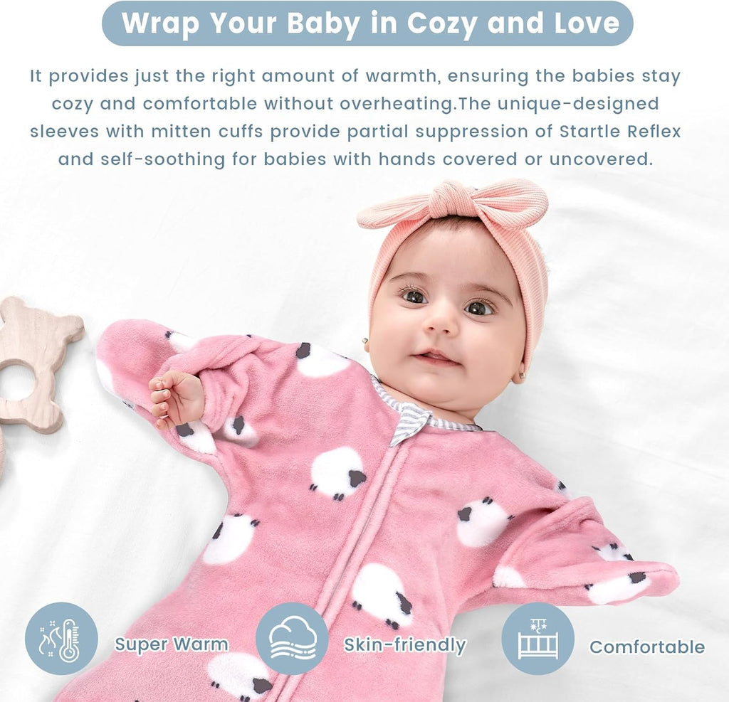 Fleece Swaddle Sleep Sack 2.5TOG Winter Baby Swaddle