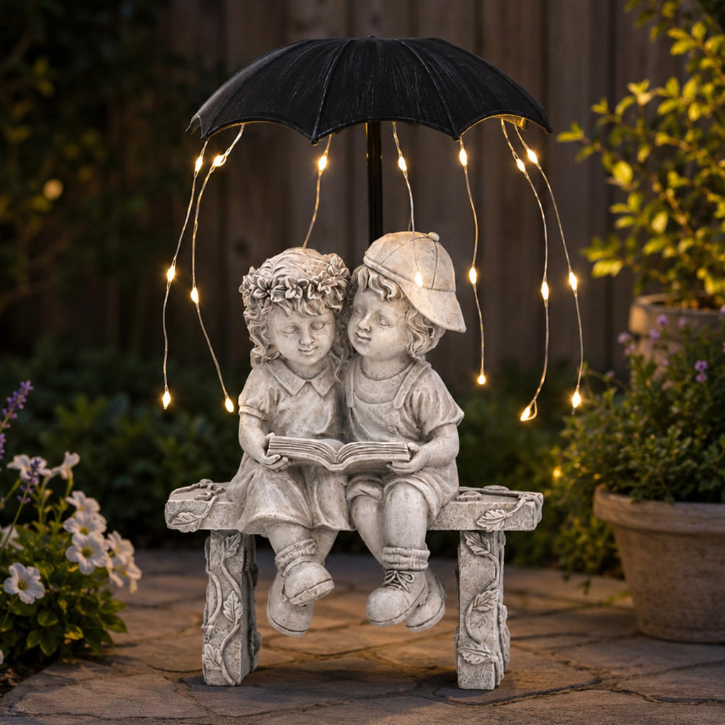 Solar Angel Statue Garden Decor -Resin | Casa Home Living