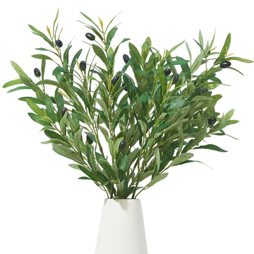 35 Inch Olive Branches for Vases Artificial Greenery Stems Faux Olive Tree Branch Home Decor 4PCS