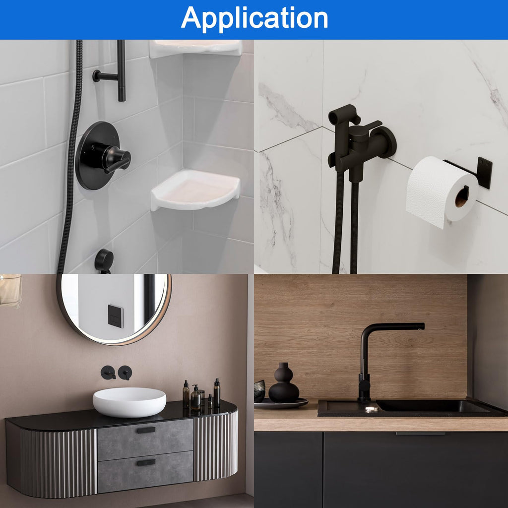 4pcs Wall Split Flange 140mm / 5.5" OD Escutcheon Plate ABS Round Self-Adhesive Plumbing Cover Plates for 78mm / 3.1"