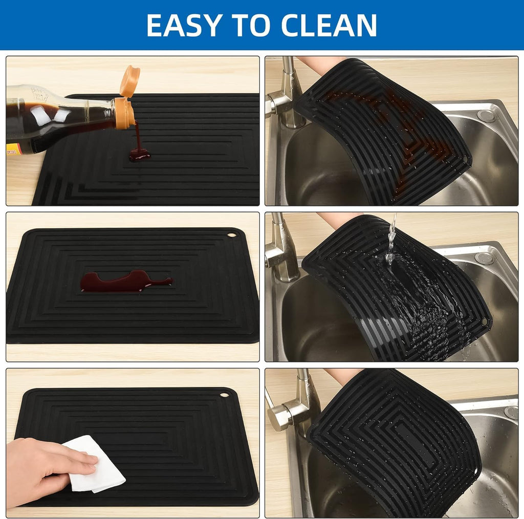 Silicone Trivet Mats for Hot Pots & Pans & Dishes, Hot Pads, Multipurpose Heat Resistant Mat Counter, Durable &