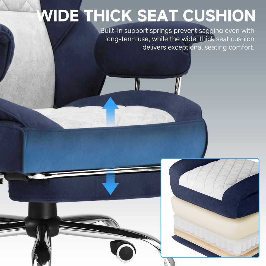 Gaming Chair, Big and Tall Office Chair with Footrest, Ergonomic Executive Computer Desk Chairs, Comfy Wide Seat with