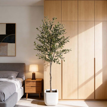 7FT Artificial Olive Tree with Pot Decor Indoor (6FT)