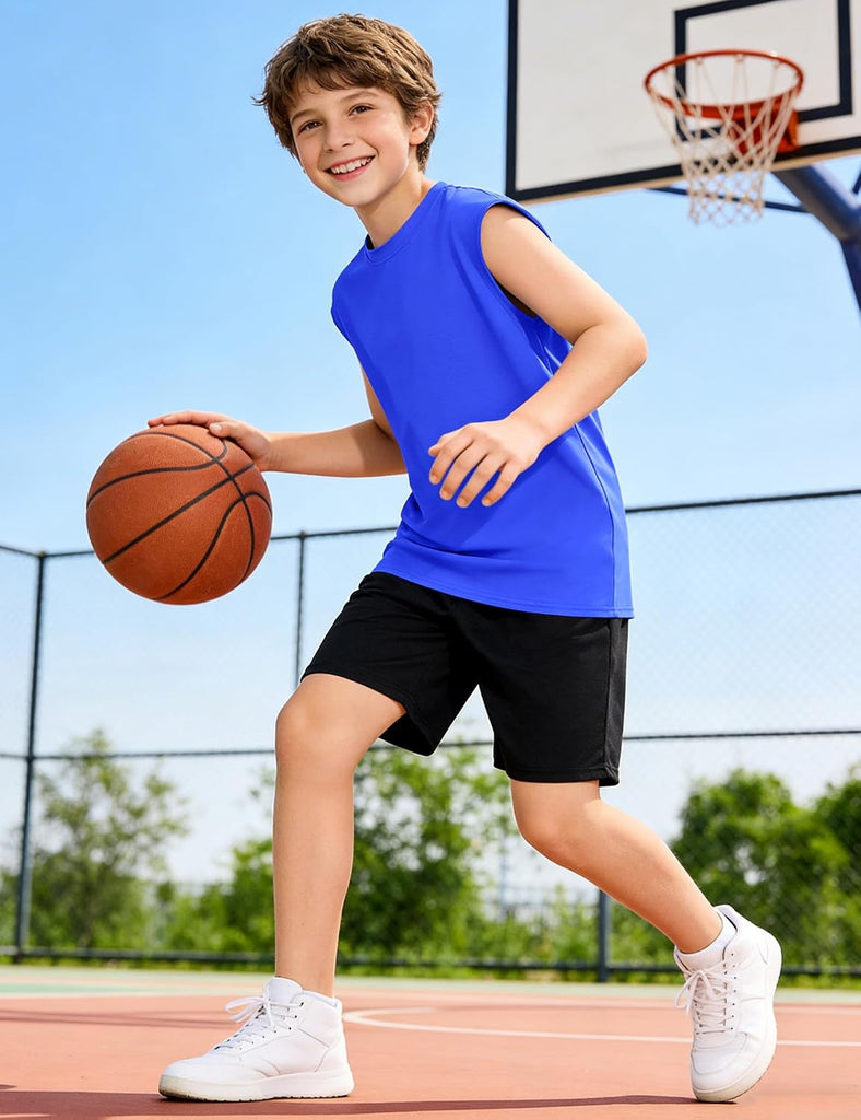3 Pack Boys Tank Tops Athletic Quick Dry Sleeveless Shirts for Kids