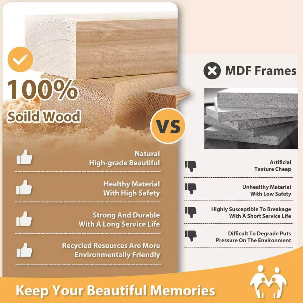 9x12 Picture Frames 4PCS Covered by Plexiglass, Solid Wood Frames for Pictures 5x7/6x8 with Mat or 9x12 without Mat