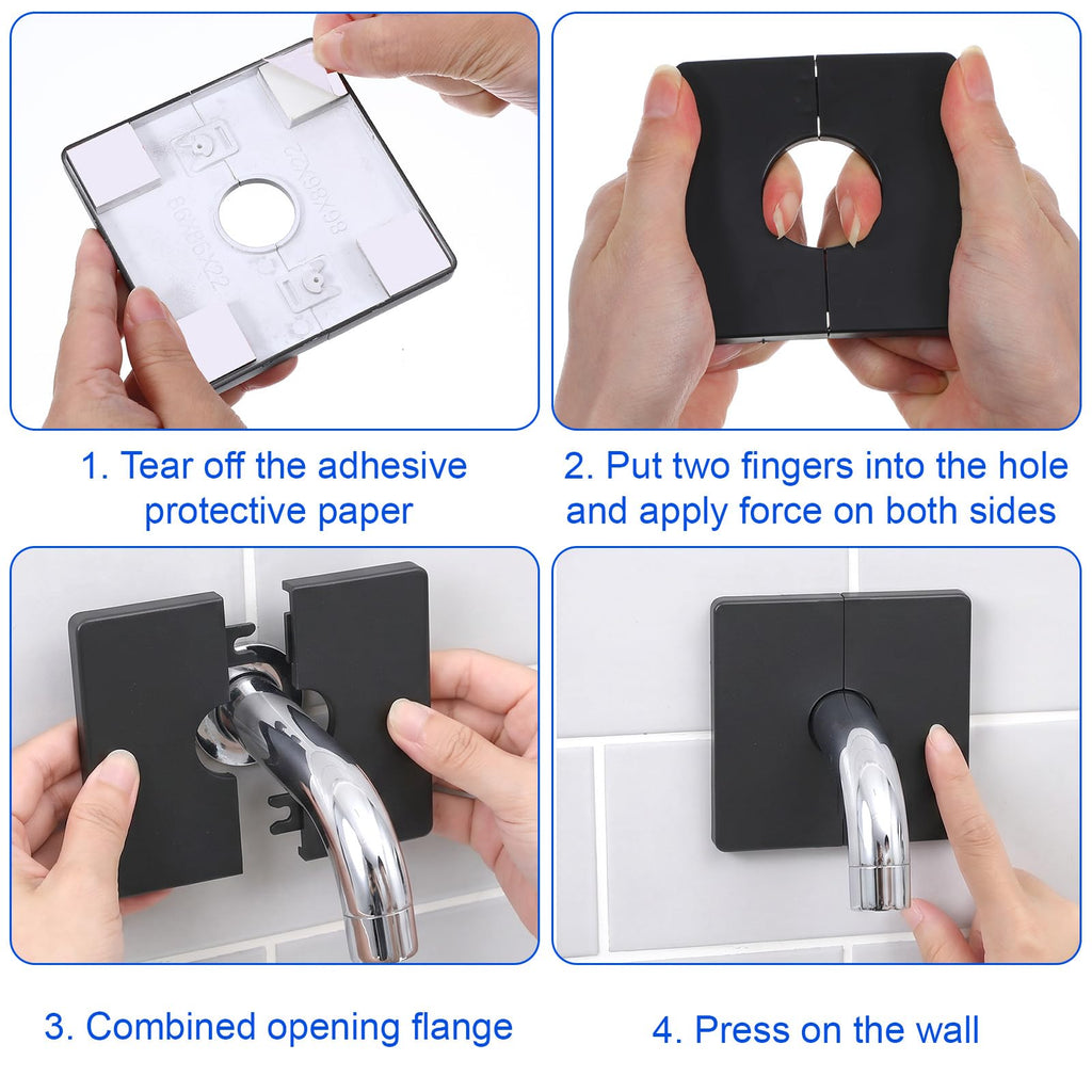 3PCS Escutcheon Plate Self-Adhesive Shower Arm Wall Split Flange