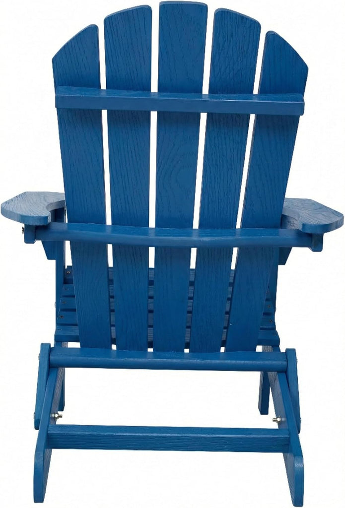 Outdoor Adirondack Chair Set of 2, Wooden Folding Patio Firepit Chairs with Pre-Assembled BackRest & Seat Board for