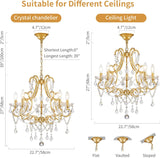 Crystal Chandelier, 5-Light Gold Chandelier for Dining Room Light Fixture, K9 Crystal Pendant Ceiling Light Fixture, Modern Candle Chandelier for Living Room Kitchen Island Entryway Bedroom A110-B0DJ27ST1N