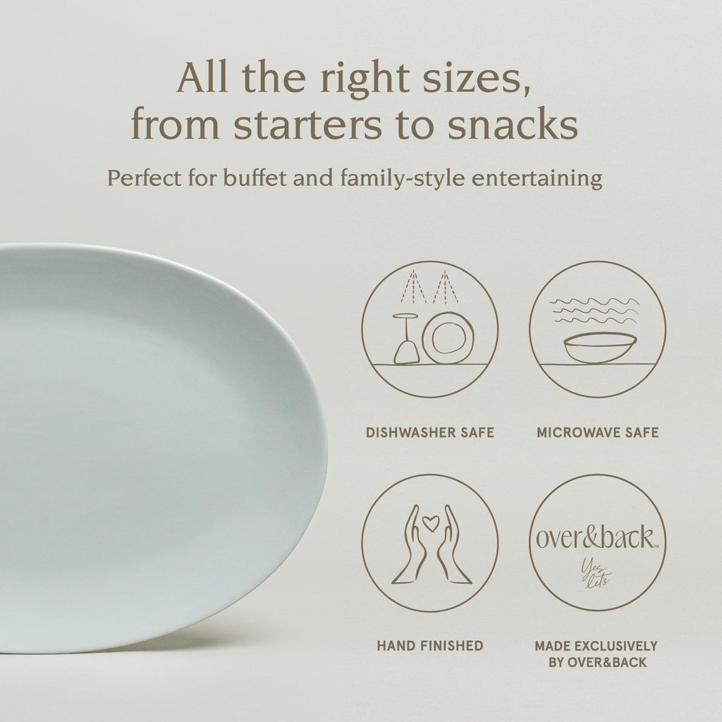 Coupe Stoneware Serving Platter - Elegant 1-Piece Oval Serving Platter to Complete Your Kitchen Set - 16.4" x 11.5"