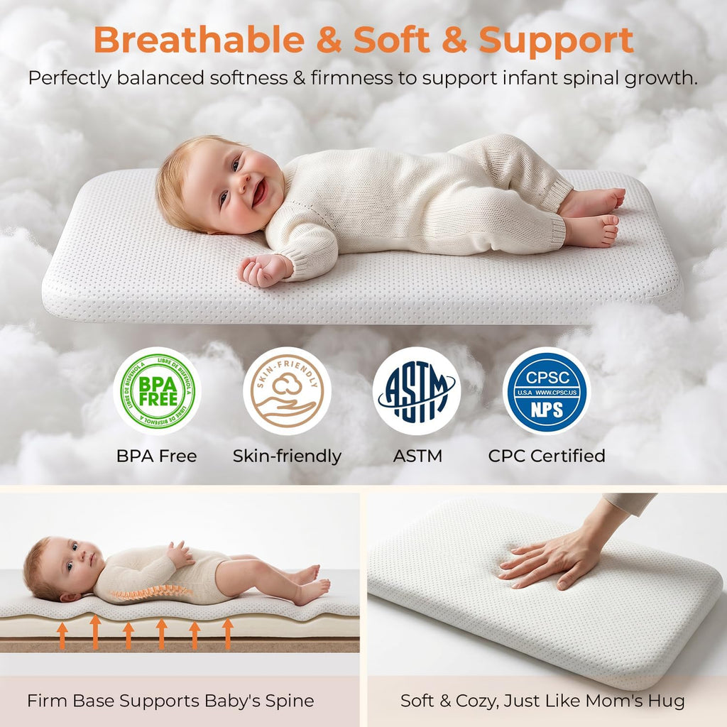 Bedside Bassinet for Baby, 3-in-1 Foldable Travel Bassinet with Wheels, Portable Baby Bassinet Adjustable Height