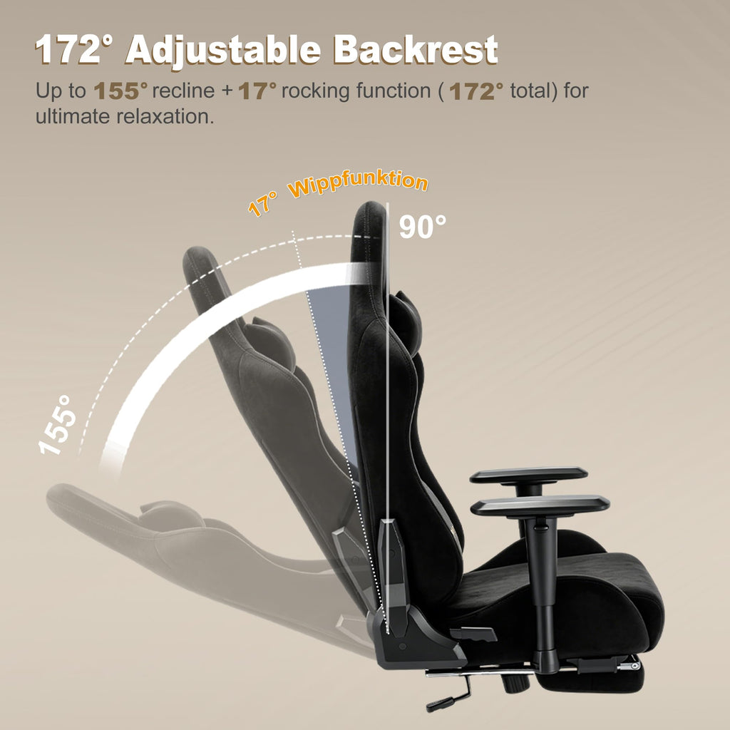 Ergonomic Gaming Chair with 155° Recline & Footrest