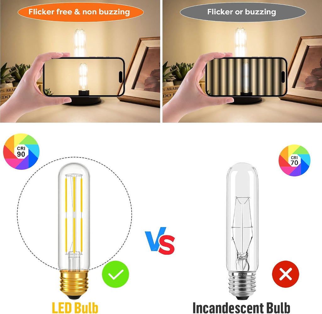 Dimmable E26 T10 LED Bulb Tube Light Bulbs 6W,4000K Neutral White 600LM