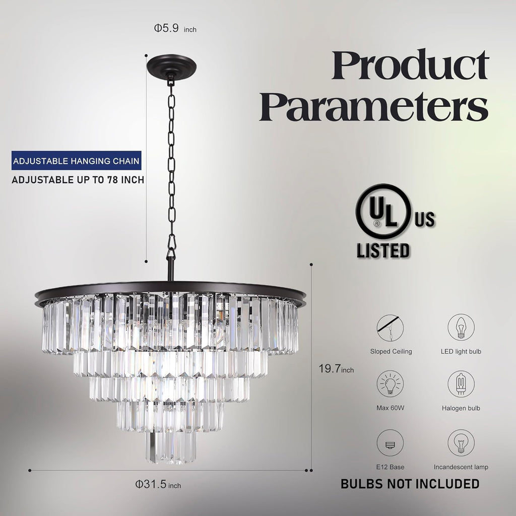 Inspired Odeon Style 16-Light Crystal 5-Tier Modern Chandelier - A107-B07CTH82X7