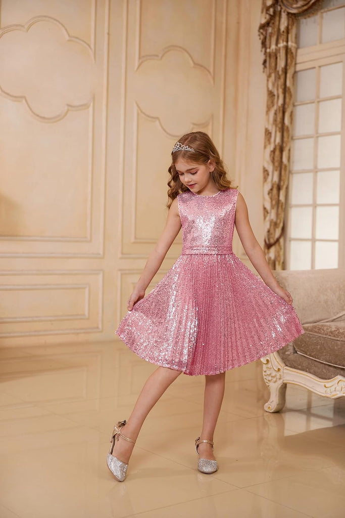 Girls Fancy Sparkly Sequin Formal Party Dance Dress