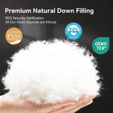 Organic 75% Goose Down Fiber Comforter King,850+FP,1200TC,Extra Fluffy,Hotel-Luxury Ultra Soft All S