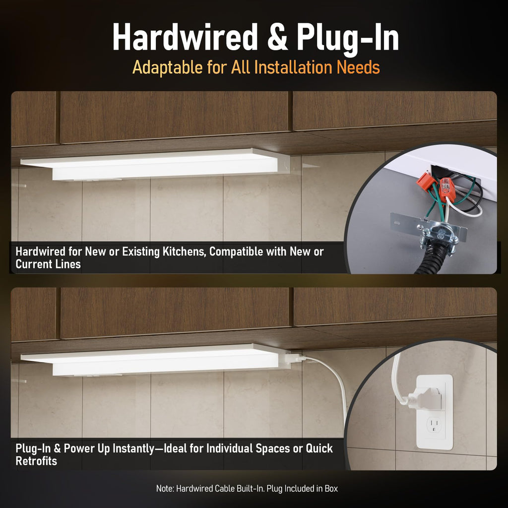 Ultra-Slim LED Under Cabinet Lighting Fits 18" Cabinets