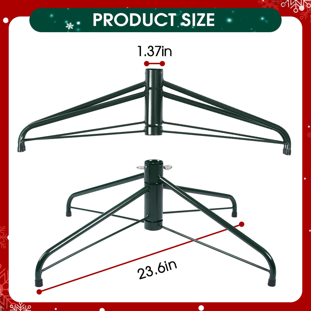 24-Inch Christmas Tree Stand, Folding Artificial Tree Stand Replacement, Metal Tree Base for 3-7.5 FT Trees, Fits