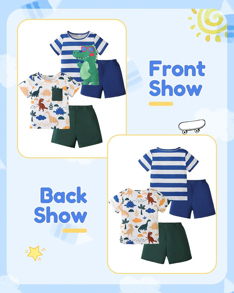 Toddler Boy Clothes Summer Outfits T-Shirt and Shorts Set