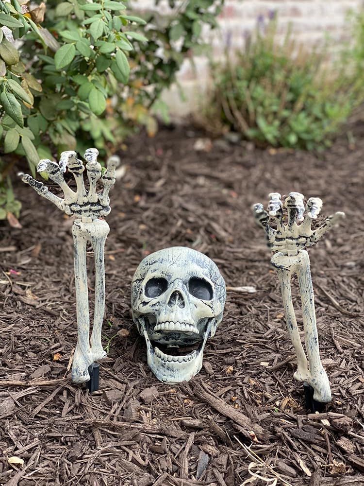 Realistic Skeleton Yard Stakes, Halloween Decorations Outdoor - Set of 3