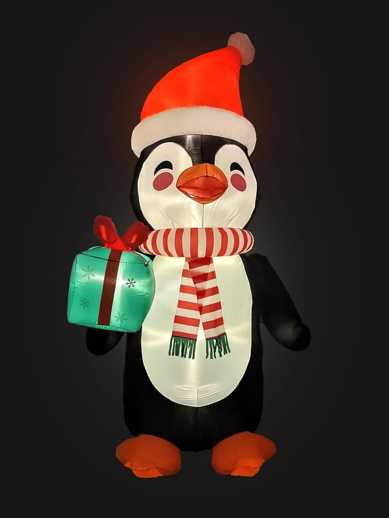 12 FT Tall Lighted Christmas Inflatable Happy Penguin