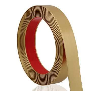 Matte Gold Finish Molding Trim, 196.8" L x 1.2" W Peel and Stick Decoration Strip for Ceiling, Wall, Tile Edge