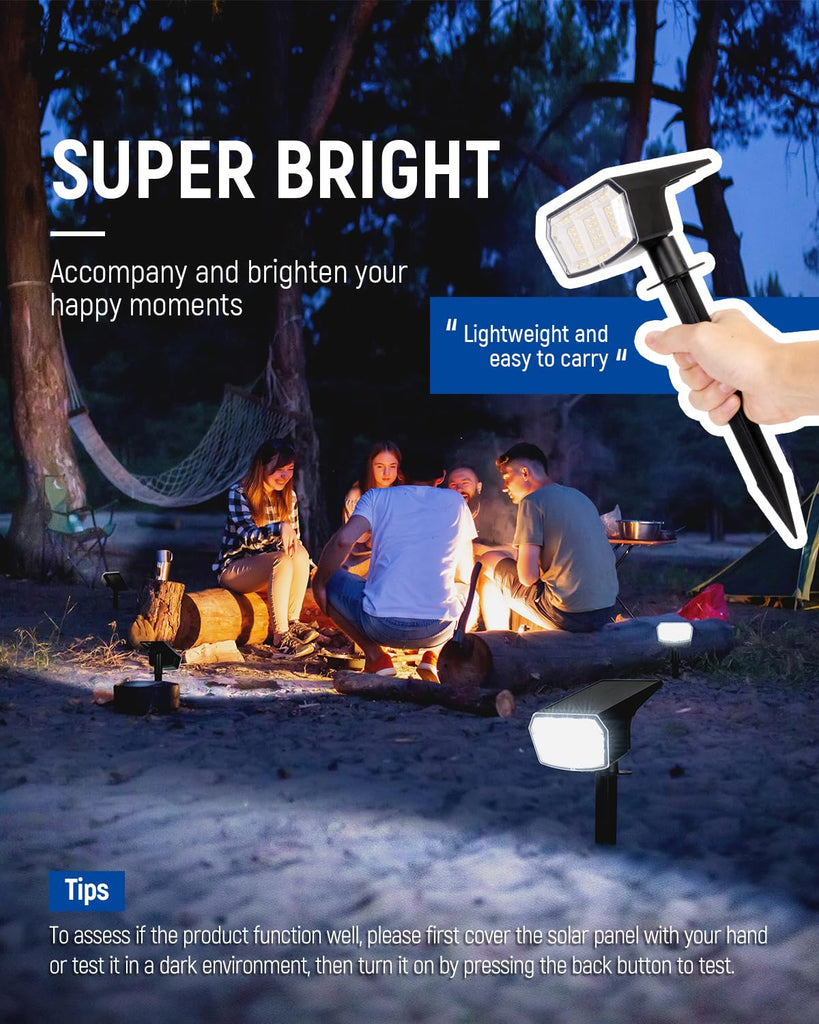 Solar Spot Lights Outdoor Waterproof, Solar Spotlights 10 Pack Cool White