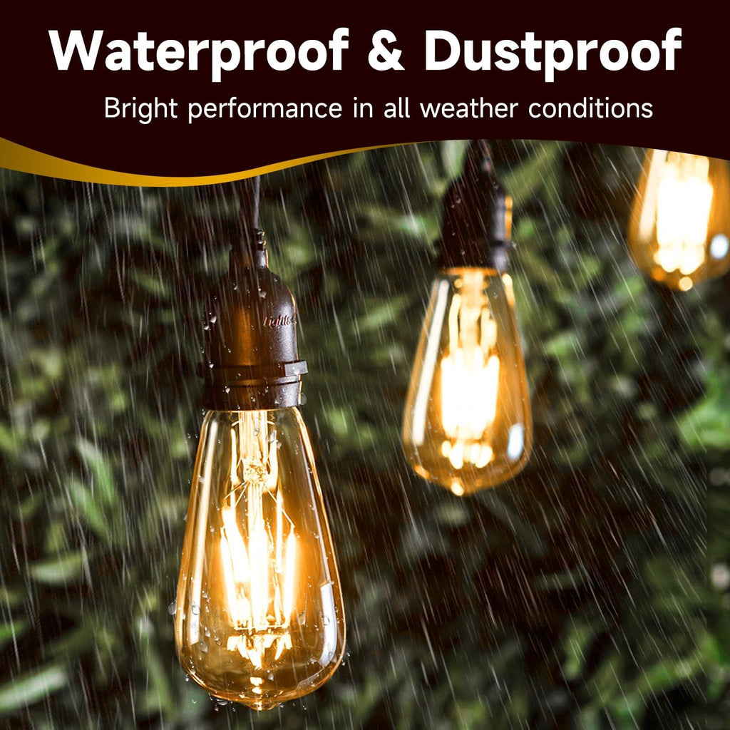 Dusk to Dawn ST64 Edison Light Bulbs Outdoor, 60W Equivalent 4 Pack