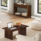 Coffee Table, Farmhouse Wood Center Table, Rectangle Mid-Century Living Room Tables