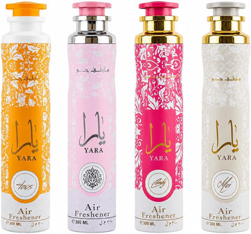 Yara Air Freshener Collection - 4 x 300ml Room Spray Set | Includes Yara Pink, Yara Moi, Yara Candy & Yara Tous - Set of 4