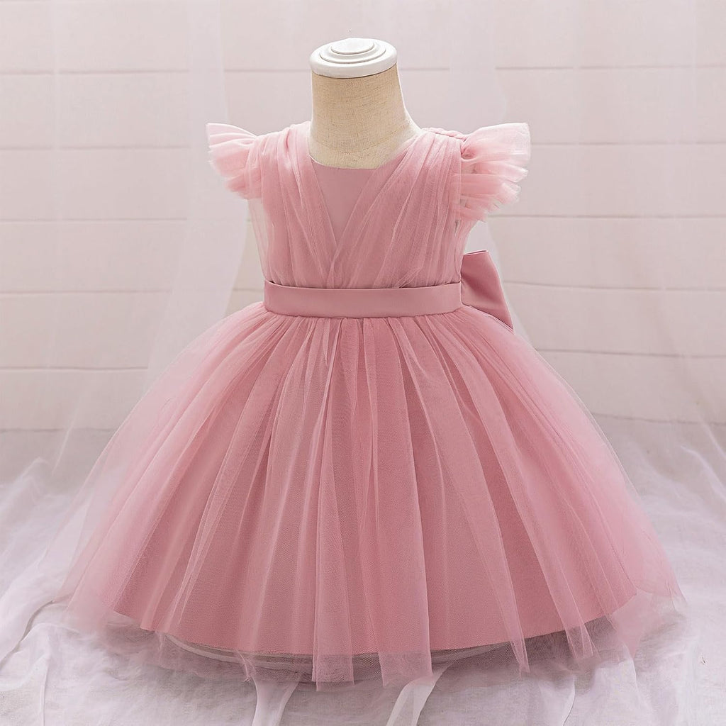 Baby Flutter Sleeve Birthday Outfits Toddler Girl Formal Dress
