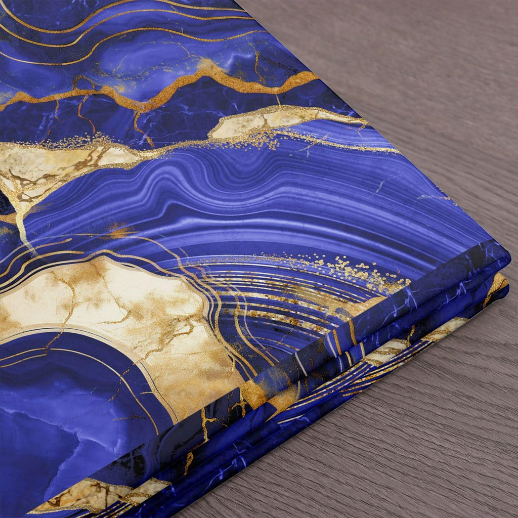 Purple Blue Marble Fabric By The Yard, Gold Marbling Crack Upholstery Fabric, Dark Abstract Metallic Texture